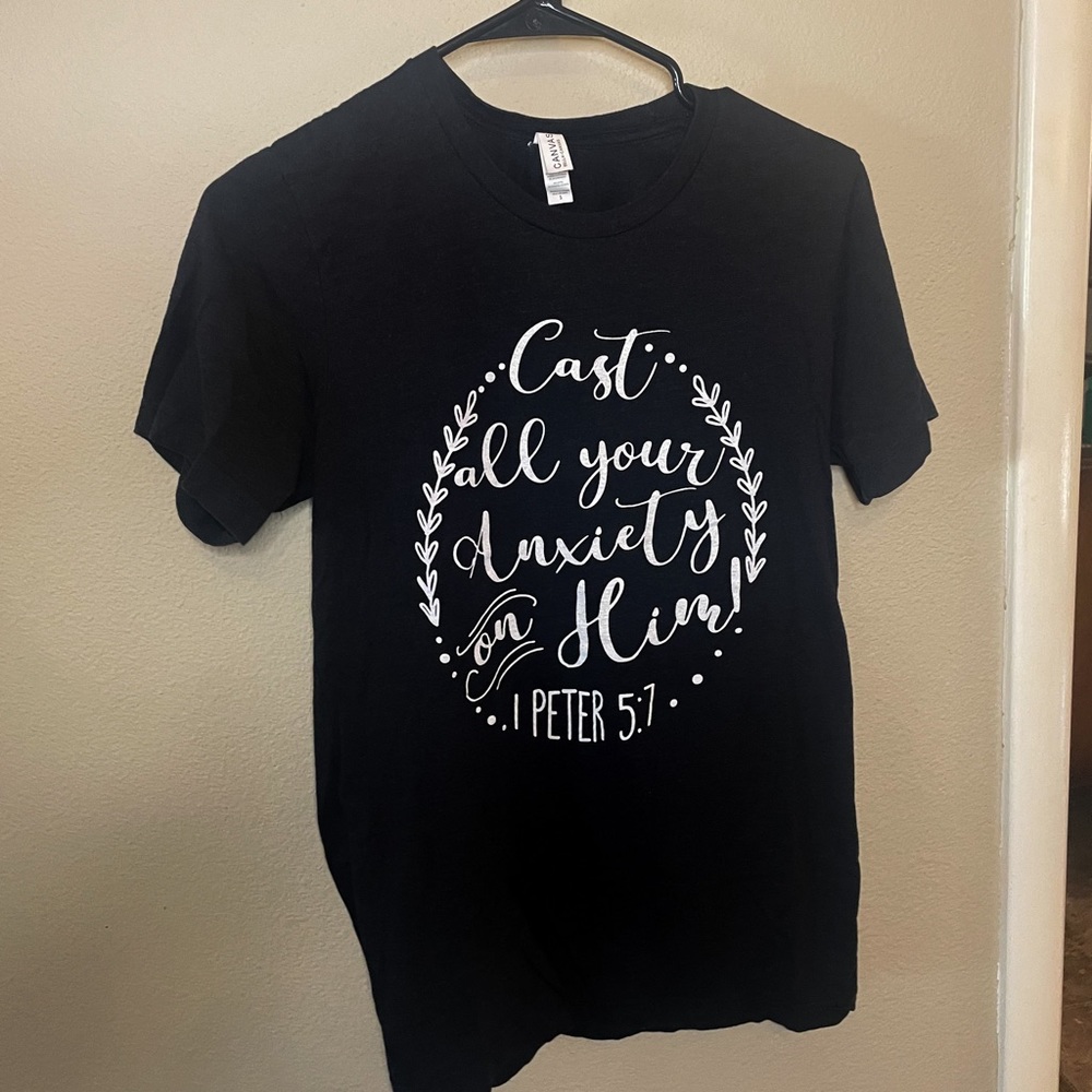 1 Peter 5:7 Christian Bible verse shirt